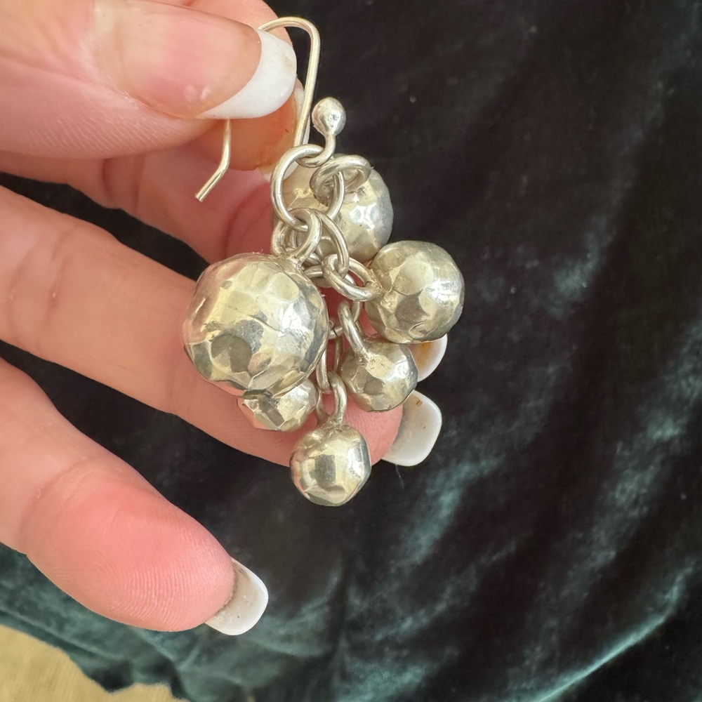 Elegant/fun Taxco 925 Silver Dangle ball Earrings